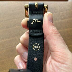 J Crew M/L Black Belt with Gold Hardware